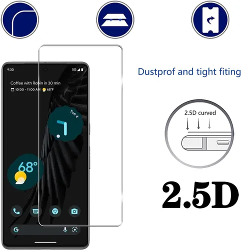 Miniatura 6 de Protector de pantalla de vidrio templado para Google Pixel 7 5G, transparente HD, dureza 9H, antiarañazos, compatible con Google Pixel 7 5G