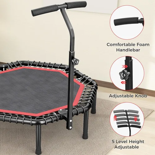 Miniatura 5 de HYD-Parts 40"/48“ Rebounder Trampoline for Adults with Bungee Cords, Portable Fitness Exercise Mini Trampoline, Small Rebounder Indoor/Outdoor