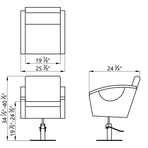 Miniatura 2 de Silla de salón de belleza Silla de belleza hidráulica para salón de diseño europeo - Bello-G Gris