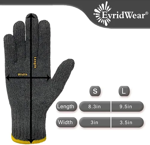 Miniatura 6 de Evridwear Guantes de Trabajo de Algodón de Punto de Hilo de Trabajo Ligero Forro de Guantes para Barbacoa para Cocinar al Aire Libre, Pintura