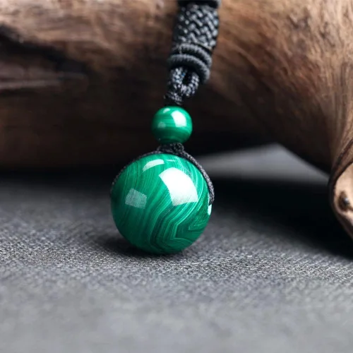Miniatura 14 de iSTONE Collar unisex con dije de cuentas redondas auténticas, cadena de cuerda negra de 24 pulgadas para hombres y mujeres