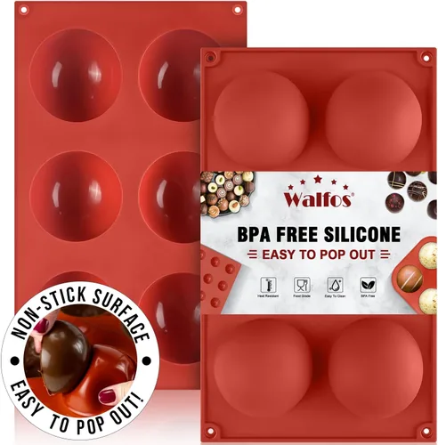 Miniatura 13 de Molde de silicona semiesfera, moldes de silicona para chocolate, 3 paquetes de moldes para hornear para hacer chocolate, pasteles, gelatina, mousse