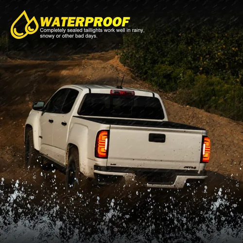 Miniatura 8 de Luces traseras para Chevy Colorado 2015-2022 - Luces traseras de tubo LED completo para 15-22 lámparas de freno Colorado lente negra transparente 1