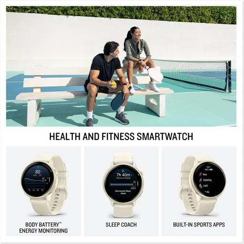 Miniatura 4 de Garmin 010-02985-01 VIVOACTIVE 6 Health and Fitness GPS Smartwatch Hueso con Banda de Silicona Paquete con Paquete de Protección Mejorada CPS de 2