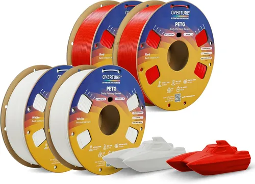 Miniatura 27 de OVERTURE - Filamento PETG de 1/16 de pulgada (1.75 mm) para impresora 3D y FDM, bien enrollado, duradero, carrete de 4.4 libras, dureza firme