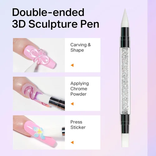 Miniatura 8 de MIZHSE Gel 3D transparente para arte de uñas, gel constructor sólido para uñas, 5 en 1, escultura no pegajosa, geles de extensión de uñas