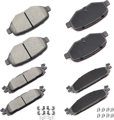 Miniatura 36 de Cciyu D627 Kit de 4 piezas de pastillas de freno cerámicas traseras 1994-2004 para Ford Mustang