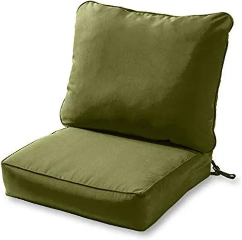 Miniatura 8 de Greendale Home Fashions Juego de cojines de asiento profundo para exterior de 2 piezas, Adobe Ártico