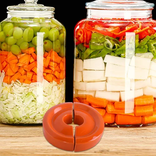 Miniatura 4 de Vencer Frasco de boca ancha peso de fermentación dividida,Pesos de fermentación para decapado y fermentación Crock,Naranja,VHF-019O