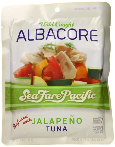 Miniatura 4 de Sea Fare Pacific Wild Caught Albacore Atún, bolsa de sal, 6 onzas (paquete de 12)