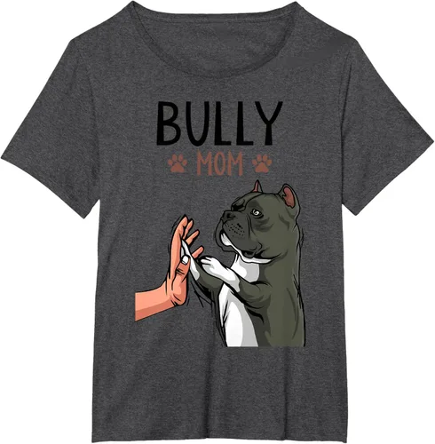 Miniatura 31 de American Bully Mom Cute Dog Mama Camiseta divertida para mujer, Blanco, S