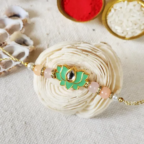 Miniatura 3 de Rakhi adulto Rakhi para hermano Rakhi para Bhaiya combo de mauli Rakhi hecho a mano con tarjeta de felicitación y Roli Chawal Rakshabandhan moli