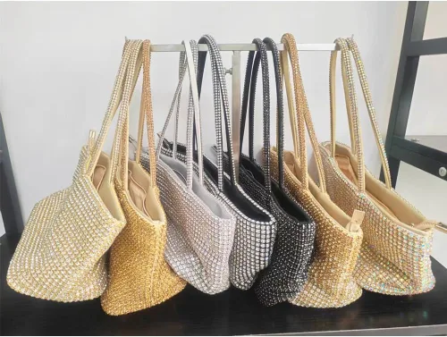 Miniatura 2 de Bolso de mano transparente con diamantes de imitación para mujer, monederos de noche de cristal con asa para boda, fiesta, baile de graduación