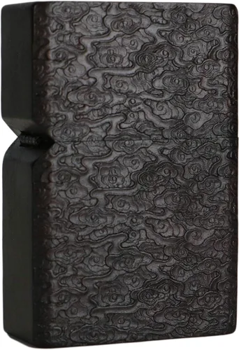 Miniatura 35 de Carcasa exterior tallada en madera negra de ébano natural para kit de inserción Zippo (Kwan Yin Goddess Dragon Phoenix)