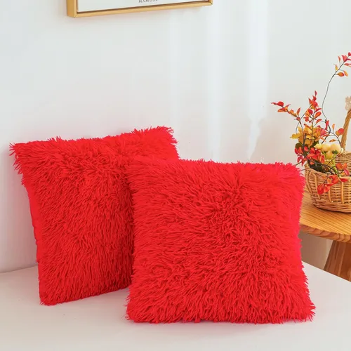 Miniatura 12 de Besfunny Juego de 2 fundas de almohada de pelo sintético negro, mullidas y peludas para decoración de dormitorio, fundas de almohada negras suaves