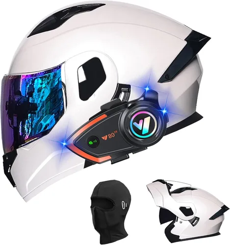 Miniatura 8 de Cascos de motocicleta para hombre, aprobado por DOT, casco de motocicleta de cara completa para adultos, casco de motocicleta con doble visera, D