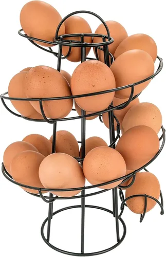 Miniatura 2 de Southern Homewares tobogán para huevos, dispensador en espiral con diseño moderno de primera calidad, se puede colgar, plateado, Negro
