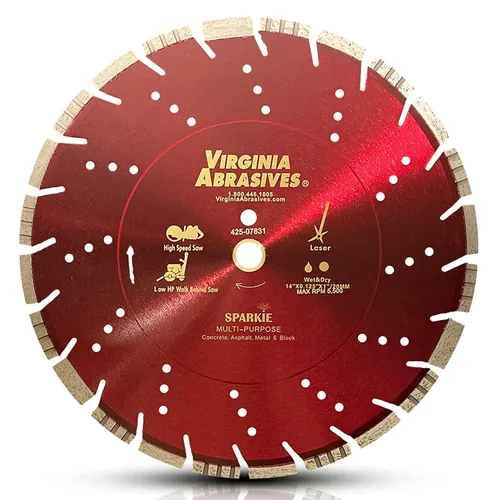 Miniatura 17 de Virginia Abrasives 425-08408 - Hoja de diamante de hormigón de uso general UV de 9 pulgadas - Cortador húmedo y seco para hormigón/asfalto
