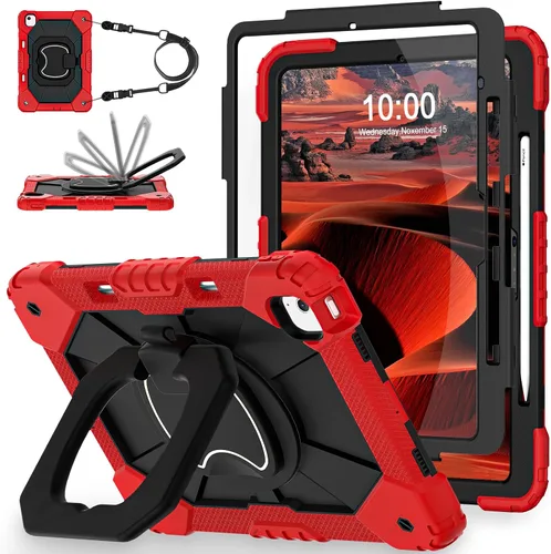 Miniatura 12 de WESOROL Funda para iPad Air de 13 pulgadas M4/M3/M2 2026/2025/2024 con soporte para lápiz, protector de pantalla, soporte giratorio de 360°, funda