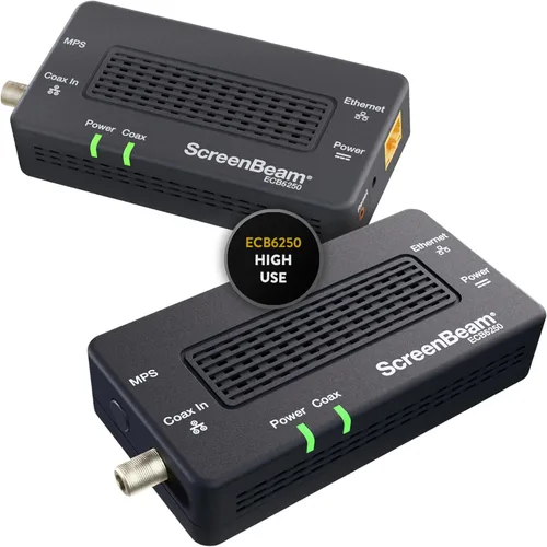 Miniatura 11 de ScreenBeam Adaptador de red MoCA 2.5 para Internet de mayor velocidad, Ethernet a través de coaxial, adaptador de complemento único para red MoCA