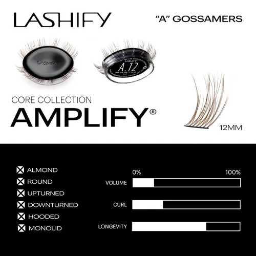 Miniatura 3 de Lashify Amplify - Extensiones de pestañas Gossamer de 0.47 pulgadas, color ceniza, pestañas postizas para un aspecto natural