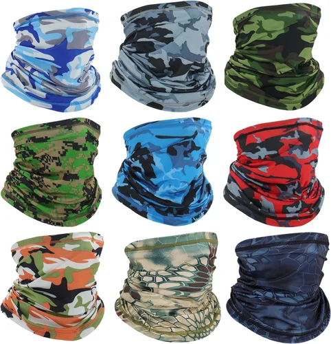Miniatura 14 de Bufanda transpirable para el cuello, máscara facial para hombres y mujeres, senderismo, ciclismo, deportes, pesca, protección solar UV bandana