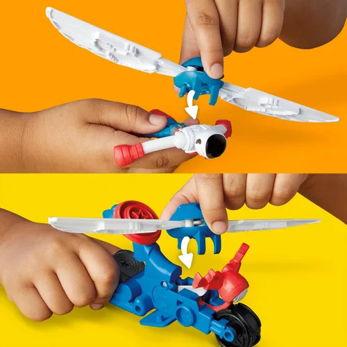 Miniatura 4 de Play-Doh Marvel Capitán América Moto-Cortador Set de juego con figura de acción articulable, 3 accesorios, juguetes de imaginación para niños de 4
