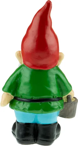 Miniatura 5 de Figura de gnomo de jardín de poliresina para adornos de césped, decoración de interiores o exteriores, 11 pulgadas de alto, cubo