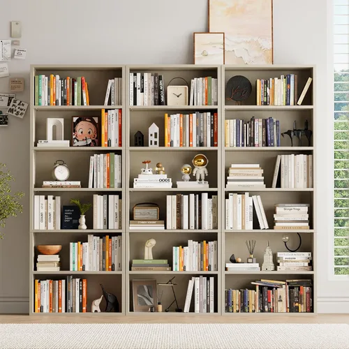 Miniatura 4 de YESHOMY Estantería industrial de 6 niveles, estantería beige de 71 pulgadas de alto, marco abierto, estantería básica de pie y estantería