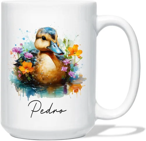 Miniatura 16 de Taza de café de oso – Regalo personalizado para amantes, taza de té de animales salvajes con flores, regalo de cerámica personalizado para amantes