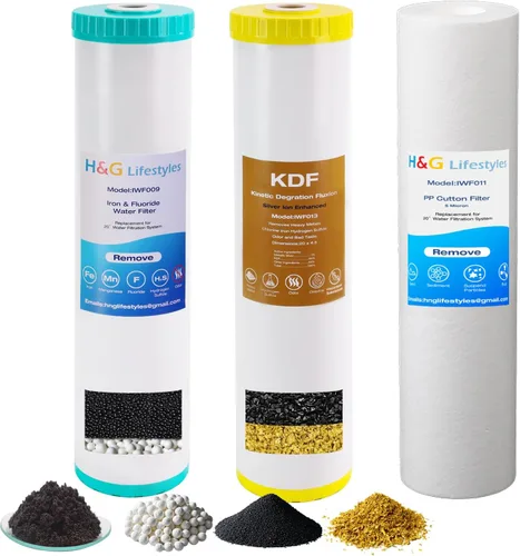 Miniatura 10 de H&G Lifestyles Filtro de agua de sedimento plisado micro de 20 x 4.5 pulgadas para toda la casa para agua de pozo, compatible con ECP20-20BB