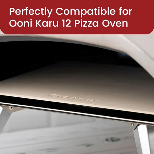 Miniatura 2 de Piedra cuadrada para hornear pizza de cordierita de 13.2 x 13.2 x 0.6 pulgadas, perfectamente compatible con horno de pizza Ooni Karu 12