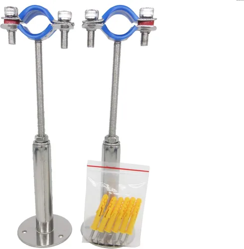 Miniatura 12 de Soporte de abrazadera de tubería ajustable de acero inoxidable - Soporte de montaje en pared/techo para tubería de 1-1/2 pulgadas, soportes