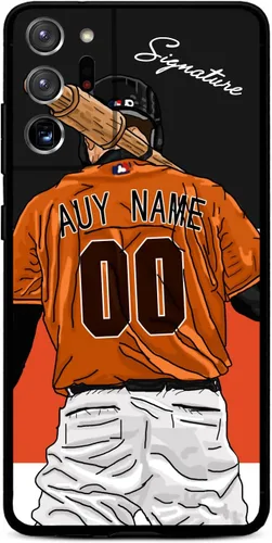 Miniatura 31 de Funda de béisbol personalizada con nombre y número para Samsung Galaxy Note 20/20 Ultra 10 Pro Note 9 8, silicona líquida con protección de cámara