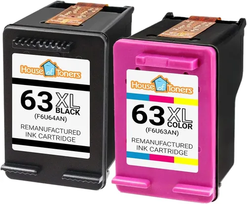 Miniatura 2 de Houseoftoners Cartucho de tinta remanufacturado para HP 63XL, repuesto de alto rendimiento para HP 63 XL Envy 4520 Deskjet 1112 2130 3630 3631 3632