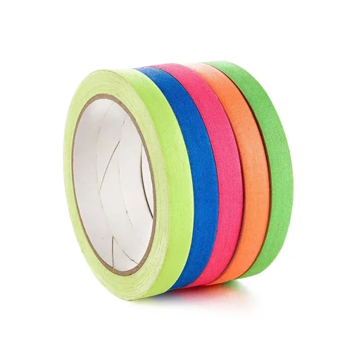 Juego de Cinta Spike - Cinta Gaffer Neón de 1/2" x 36', 5 Colores Brillantes | Borrado en Seco y Marcado de Suelo de Escenario | Cinta de Rayas No