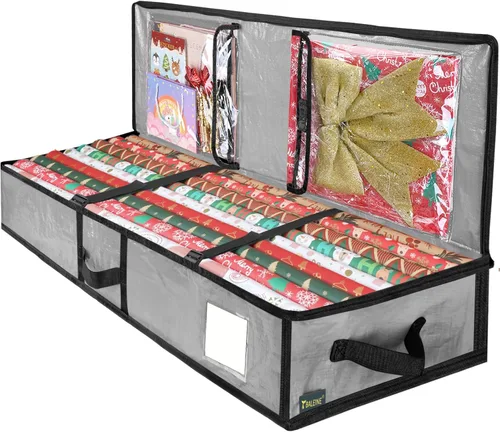 Miniatura 8 de BALEINE Bolsa de almacenamiento de papel de regalo de Navidad, bolsa de almacenamiento de polietileno duradera de 40 pulgadas con particiones