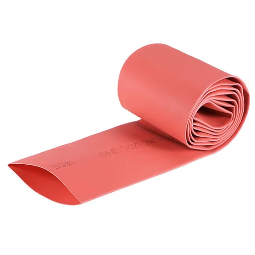 Miniatura 9 de Uxcell tubo termorretráctil, 4 "(100 mm) de diámetro, 162 mm de ancho plano, tubo reducible 2: 1, funda para cables de 1 m - Negro
