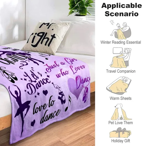 Miniatura 4 de Mantas de regalo para bailarines, vida de baile, mantas de franela y forro polar para sofá, cama, oficina, para todas las estaciones, 50 x 40