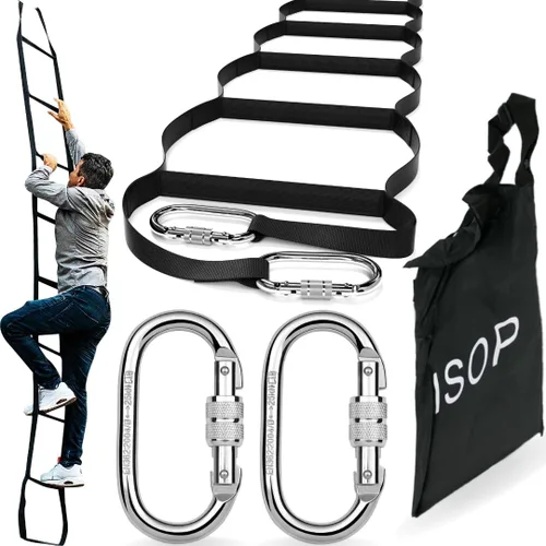 ISOP Escalera colgante de 13 pies | Escalera de cuerda para adultos y niños | Escape de incendios para hogares de 2 pisos | Portátil y ligera