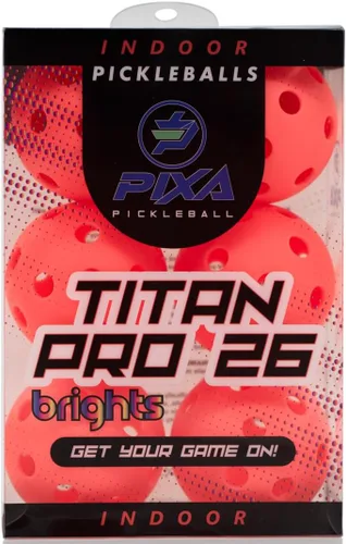 Miniatura 9 de PIXA Titan Pro 26 Pickleball para interiores, aprobado por USAPA, bolas de pickleball duraderas para interiores, rebote constante, vuelo suave, Rojo