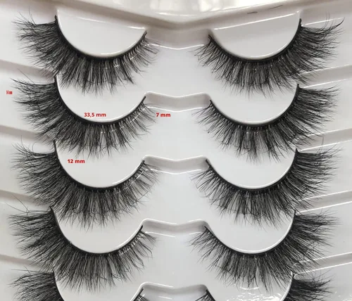 Miniatura 3 de Pooplunch - Pestañas postizas de visón sintético, look de ojo de gato natural, volumen esponjoso, 7 pares de tiras de pestañas postizas suaves