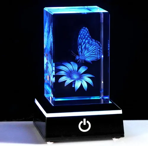 Miniatura 7 de Regalos de delfines de cristal grabados con láser 3D de Qianwei para mujeres y hombres, figuras de vidrio de delfines para decoración de habitación