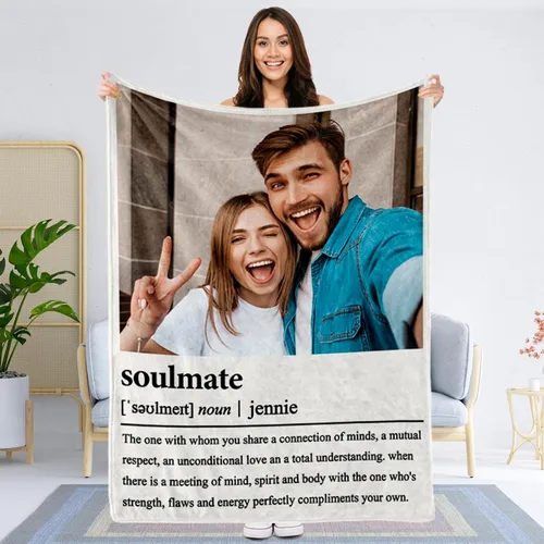 Miniatura 7 de Regalos de cumpleaños para mejores amigas, regalos de manta personalizada con foto y nombre, regalos de cumpleaños personalizados para mejores