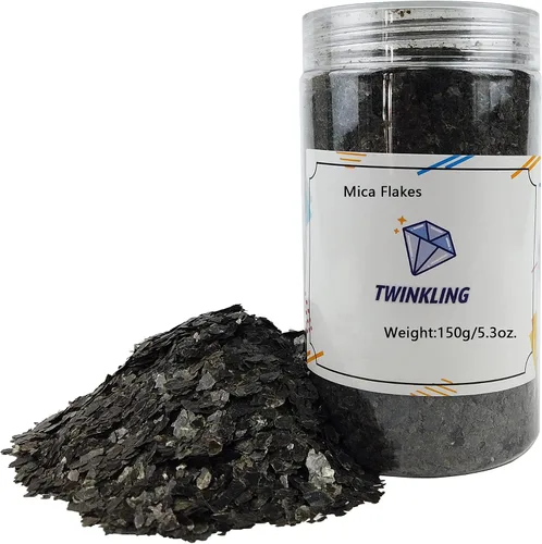 Miniatura 10 de TWINKLING Copos de mica de color natural, copos dorados, hoja de purpurina de copos de mica para manualidades de resina de bricolaje, arte de uñas