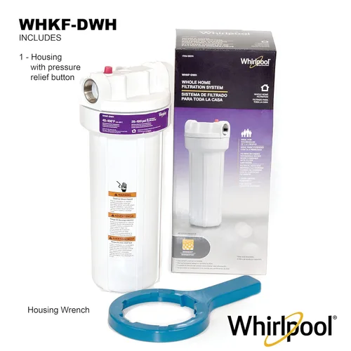 Miniatura 5 de Whirlpool Carcasa para filtro de agua para toda la casa de 10 x 2.5 pulgadas, WHKF-DWH, entradas de acero inoxidable de 3/4 pulgadas, certificado