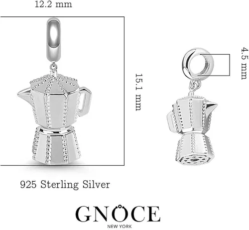 Miniatura 6 de GNOCE Rose Gold Pendant Charm for Women Sterling Silver Coffee Cup Dangle Charms for BraceletNecklace Christmas Jewelry Gift For Mom Sister Daughter
