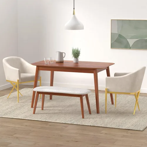 Miniatura 2 de Meridian Furniture Xavier Collection Modern Silla de comedor tapizada de terciopelo contemporáneo con patas de acero resistentes en forma de X
