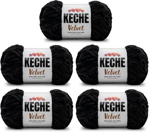 Miniatura 17 de Keche Hilo de terciopelo para ganchillo, manta de felpilla suave, voluminosa, hilo amigurumi, 3.53 oz (132 yardas), color azul bebé