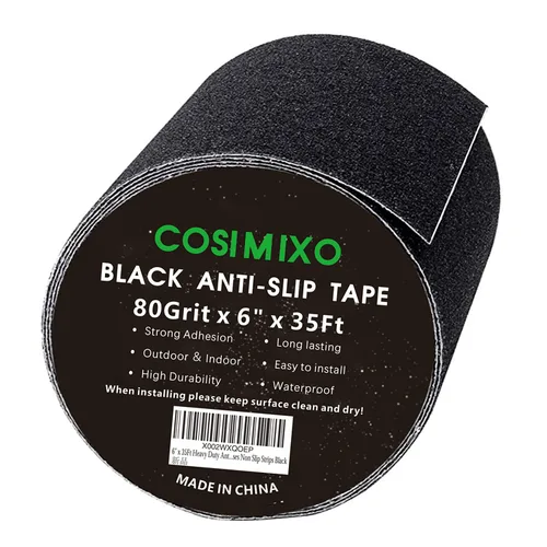 Miniatura 9 de COSIMIXO Cinta Antideslizante de Trabajo Pesado de 1" x 35 Pies, Mejor Fricción de 80 Grit, Agarre, Abrasiva para Escaleras Exterior/Interior Cinta